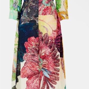 Elegant Floral Long Sleeve Maxi Dress